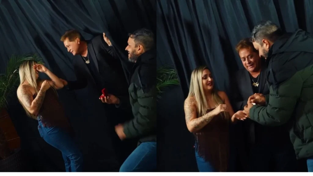 Cantor Leonardo abençoa casal após pedido de casamento em tradicional festa da região de Maringá; veja o vídeo